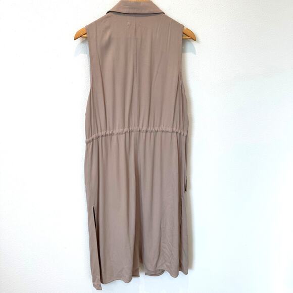 Francesca's Mi ami Taupe Open Midi Sleeveless Utility Vest Jacket NEW Med - Picture 2 of 12